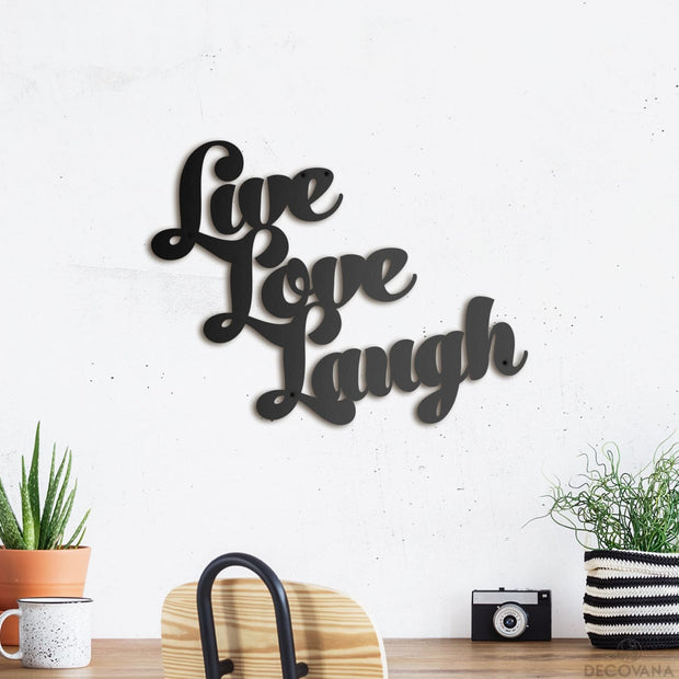 Live Love Laugh - Metal Deco / motivasyon / sözler / tipografi