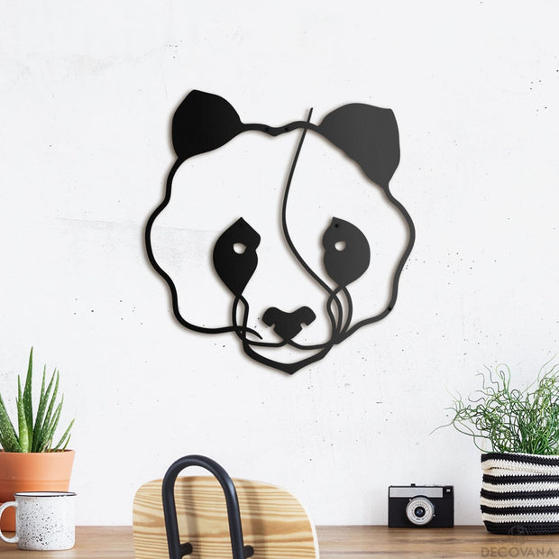 Panda Head - Metal Deco